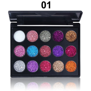 15 Color Glitter Drag Queen Eye Shadow Palette Pigment Professional Eye Makeup-Queenofdrag.com