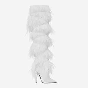 Yeta - Hairy Drag Queen Feather Boots-Queenofdrag.com