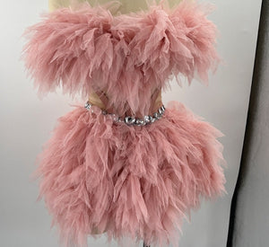 Cover Girl - Pink Mesh and Rhinestones Drag Queen Dress-Queenofdrag.com