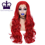 26" Fire Red Drag Queen Lace Front Wig-Queenofdrag.com