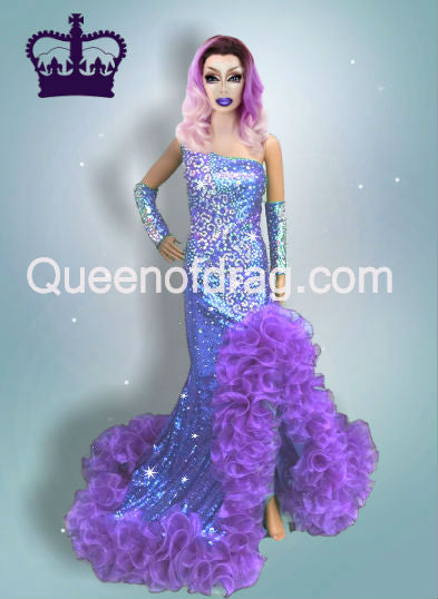 Queen Purple - Custom Made Drag Queen Sequin Gown-Queenofdrag.com