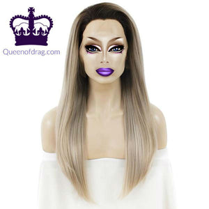 24" Straight Ombre Ash Blonde Drag Queen Wig-Queenofdrag.com