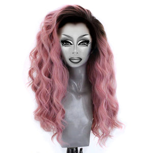 18"-26" Ombre Pink Synthetic Drag Queen Lace Front Wig-Queenofdrag.com