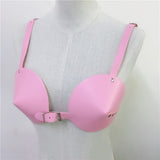 Pink or Black Faux Leather Drag Queen Bra and Harness Set-Queenofdrag.com