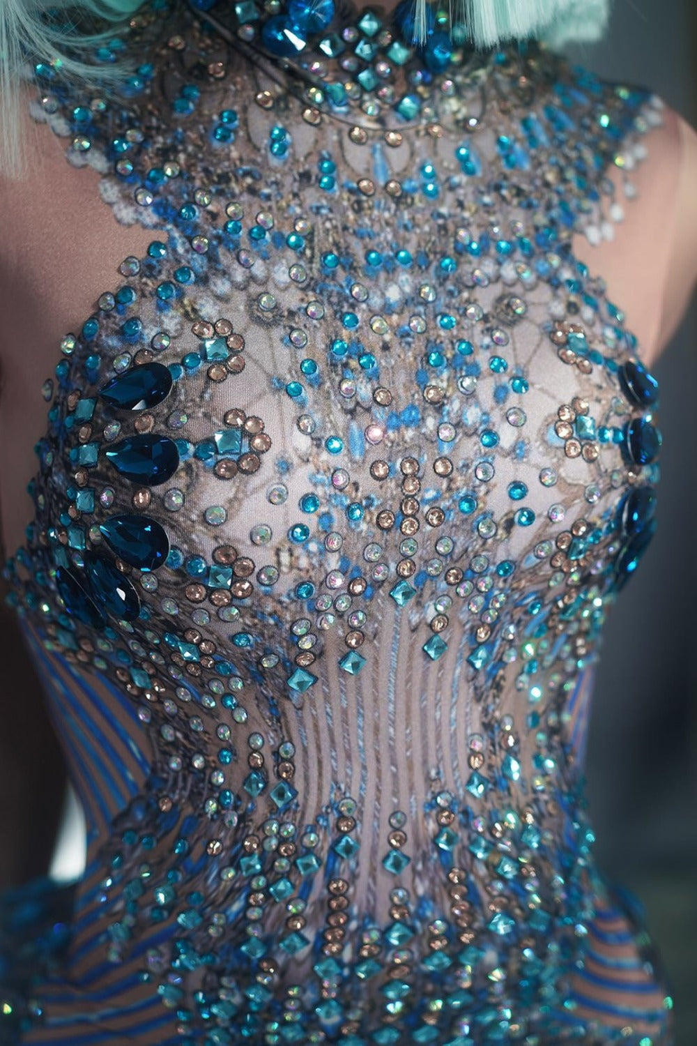 Blue Mermaid - Fishy Drag Queen Dress