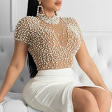 Perlée - Drag Queen Dress Full Of Pearls-Queenofdrag.com