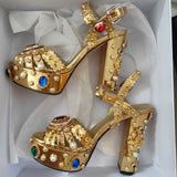Majesty Gold - Drag Queen Luxury Platform Sandals-Queenofdrag.com