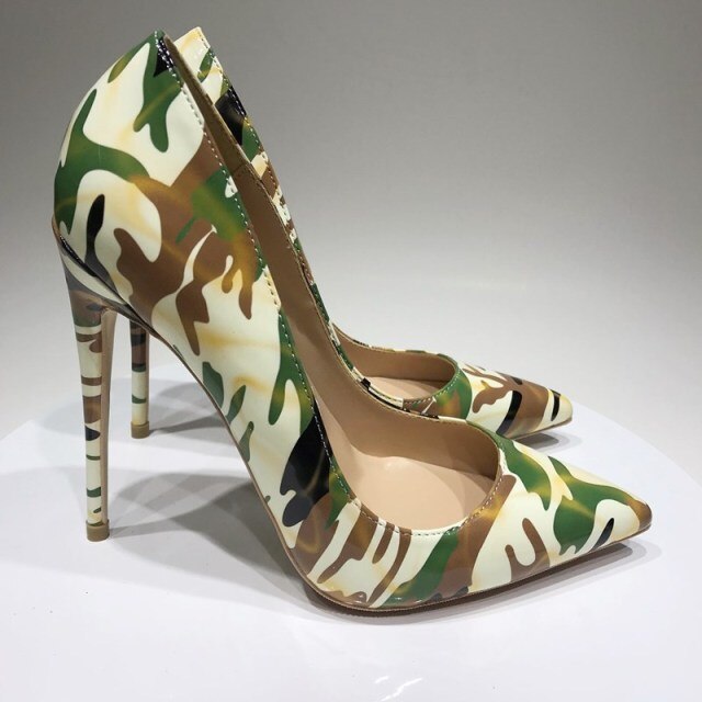 Camouflage platform heels store