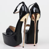 Fetish - Extreme Drag Queen Stiletto Platform Sandals 22cm - Plus Size-Queenofdrag.com