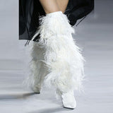 Yeta - Hairy Drag Queen Feather Boots-Queenofdrag.com