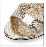 Aquaria - Drag Queen Gold Glitter Rhinestone Mesh Ankle Sandals-Queenofdrag.com
