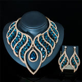 Paola - Drag Queen Waterdrop Crystal Necklace Earrings Jewelry Set-Queenofdrag.com