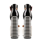 Tilda - Drag Queen Platform Peep Toe Square Heels - Plus Size-Queenofdrag.com