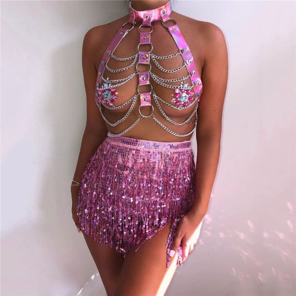 pink hologram dress pink holographic dress