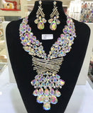 Big Multicolor Drag Queen Crystal Jewelry Set-Queenofdrag.com