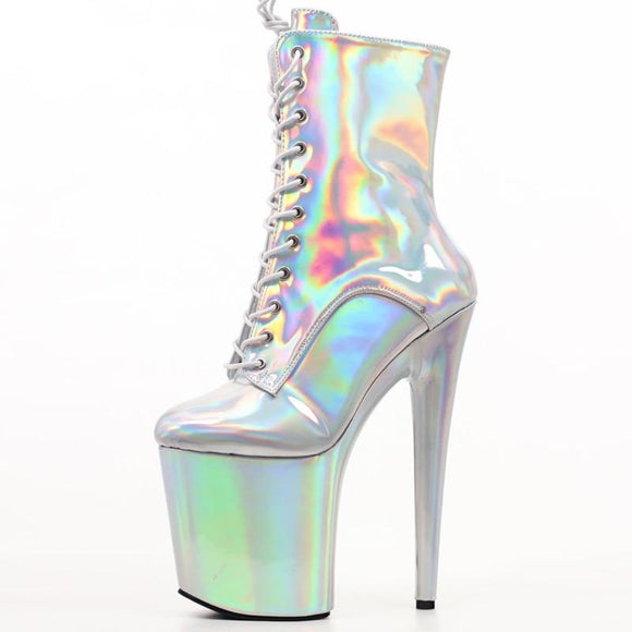 Irisé - Drag Queen Lace Up Platform Ankle Boots-Queenofdrag.com