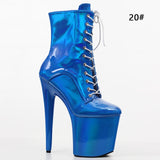 Irisé - Drag Queen Lace Up Platform Ankle Boots-Queenofdrag.com