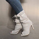 Galatea - White Drag Queen Summer Boots - Plus Size-Queenofdrag.com