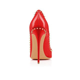 Doe - Sexy Drag Queen Rivet Stiletto High Heels Red Or Black- Plus Size-Queenofdrag.com