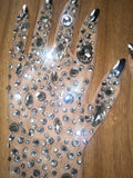 Luxe - Drag Queen Stretch Rhinestone Gloves-Queenofdrag.com