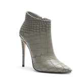 Lizzie - Drag Queen Faux Crocodile Skin Ankle Boots - Plus Size-Queenofdrag.com