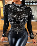 Halessia - Drag queen Rhinestone Bodysuit-Queenofdrag.com