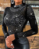 Halessia - Drag queen Rhinestone Bodysuit-Queenofdrag.com
