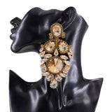 11CM Big Rhinestones Drag Queen Drop Earrings-Queenofdrag.com