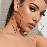 Trendy - Oversized Geometric Drag Queen Earrings-Queenofdrag.com