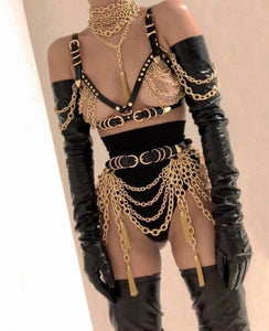 Chained - Drag Queen Gold Chain Outfit-Queenofdrag.com