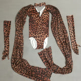 Amanda - Drag Queen Leopard Pattern Bodysuit With Gloves-Queenofdrag.com