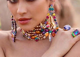 Greta - Oversized Drag Queen Multicolor Rhinestone Earrings-Queenofdrag.com