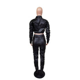 Dangerous - Drag Queen PU Faux Leather Two Pieces Outfit-Queenofdrag.com