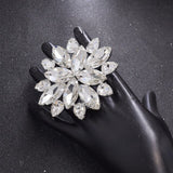 Yvie - Giant 7.3 cm Luxury Shiny Crystal Resizable Drag Queen Ring-Queenofdrag.com