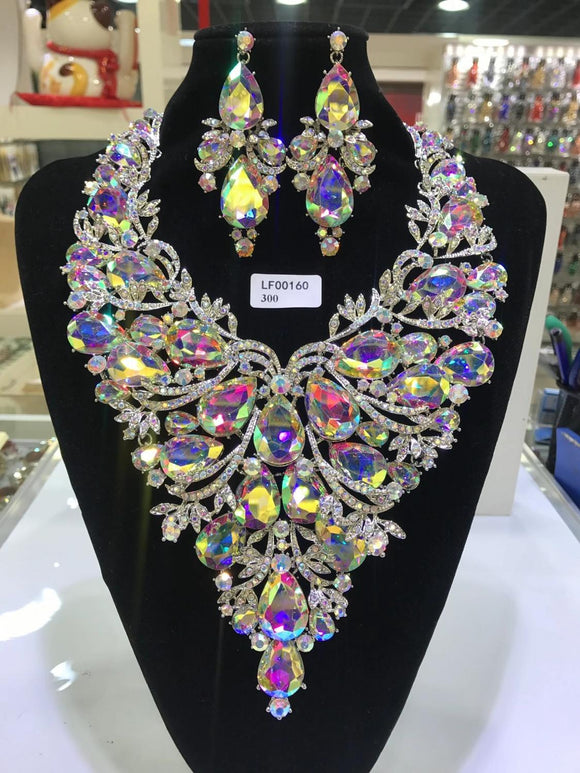 Big Drag Queen Necklace Earrings Jewelry Set-Queenofdrag.com