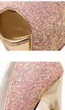 Début - Drag Queen Sequin Peep Toe Platform Sandals-Queenofdrag.com