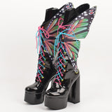 Butterfly High Heels Platform Boots-Queenofdrag.com