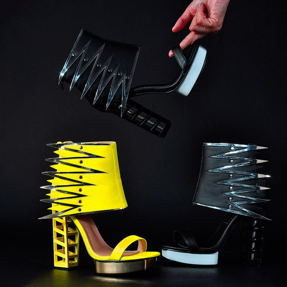 Pikat'Shoe- Square Heel With Wing Drag Queen Platform Sandals-Queenofdrag.com