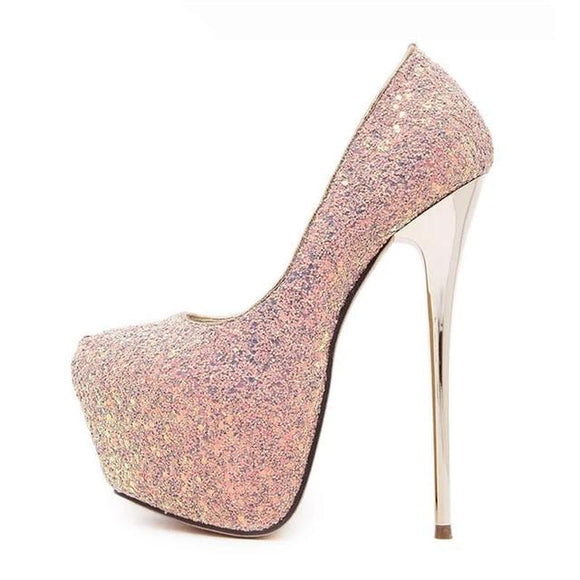 Women Pointed Toe Ankle Strap Pumps 16cm High Heels Nightclub Shoes Plus  Size | eBay