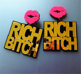 Rich Bitch - Drag Queen Earrings-Queenofdrag.com