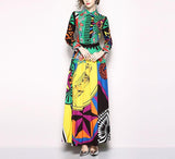 Frida K - Fashion Vintage Print Elegant Dress-Queenofdrag.com