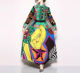 Frida K - Fashion Vintage Print Elegant Dress-Queenofdrag.com