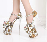 Flora - Drag Queen Luxurious Platform Shoes With Floral Print in 4 colours - plus size-Queenofdrag.com