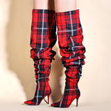 Tartan - Drag Queen Plaid Boots-Queenofdrag.com