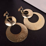 Large Double Circle Clip on Drag Queen Earrings-Queenofdrag.com