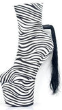 Zebra Mama - Drag Queen Ankle Platform Boots-Queenofdrag.com