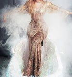 Ghost - Drag Qeen Rhinestones Fringe Dress-Queenofdrag.com
