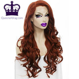 26" Dark Red Lace Front Drag Queen Wig-Queenofdrag.com