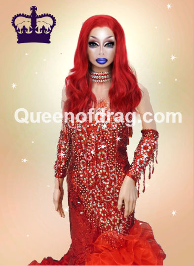 Queen Red Custom Made Drag Queen Sequin Gown